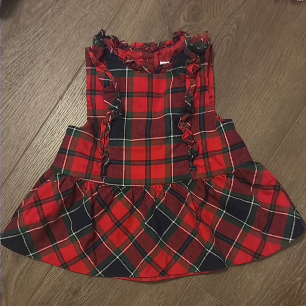 Janie and Jack Red Plaid Dress with Ruffles